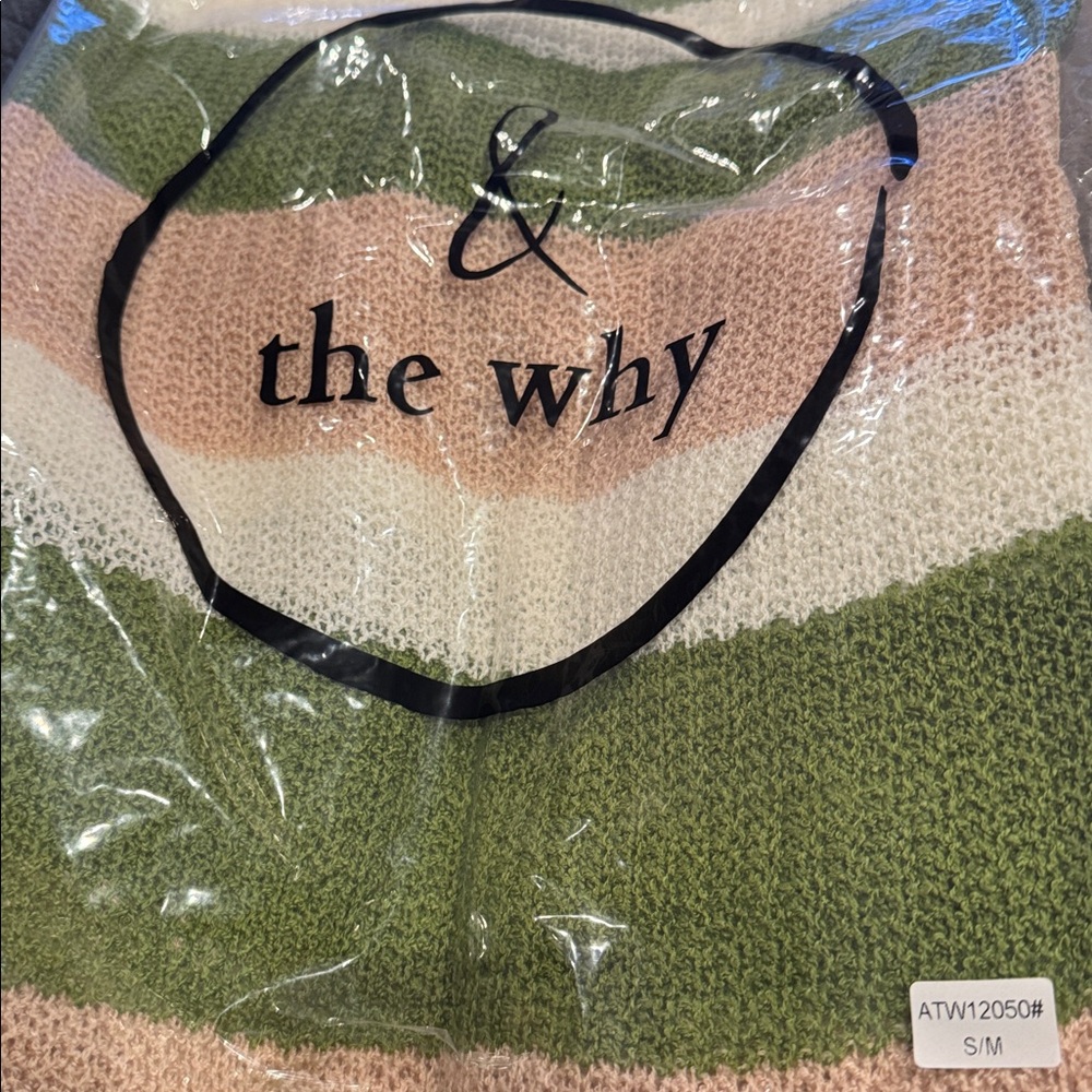 B121 And The Why Spring Grove Stripe Knit 3/4 Sleeve Lightweight Sweater Top - Picture 14 of 14